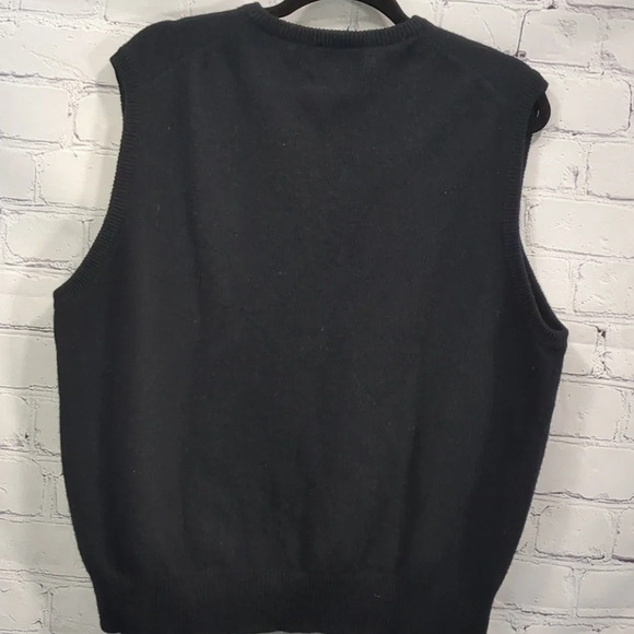 Polo by Ralph Lauren 100% Lambswool Black Vest w Red Pony Size XL - Picture 3 of 5